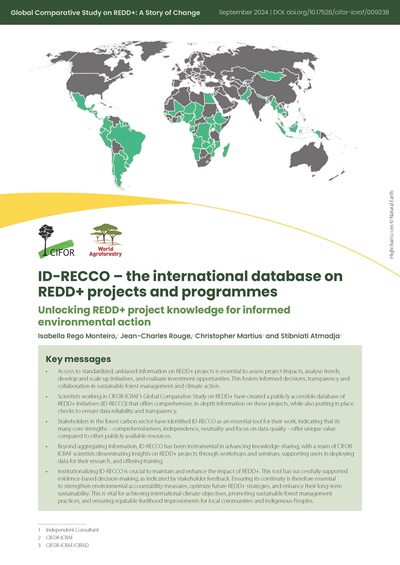 Story of Change: The international database on REDD+ projects and programmes (ID-RECCO) 